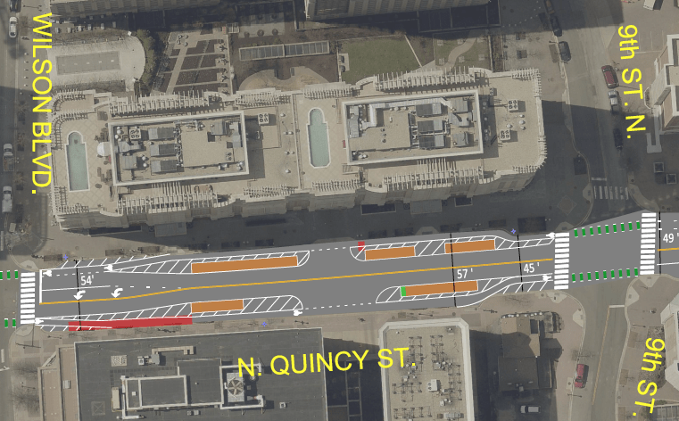 Potential protected bike lane concept and parking impacts (pdf)
