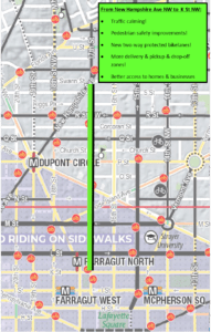 map of 17th St NW from New Hampshire Ave to K St.