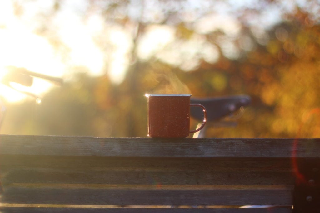 Coffee mug and bike