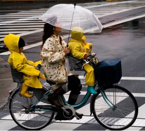 Bicycling in the rain